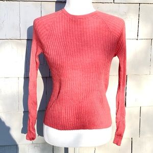 J. Crew silk and cashmere coral ribbed top
